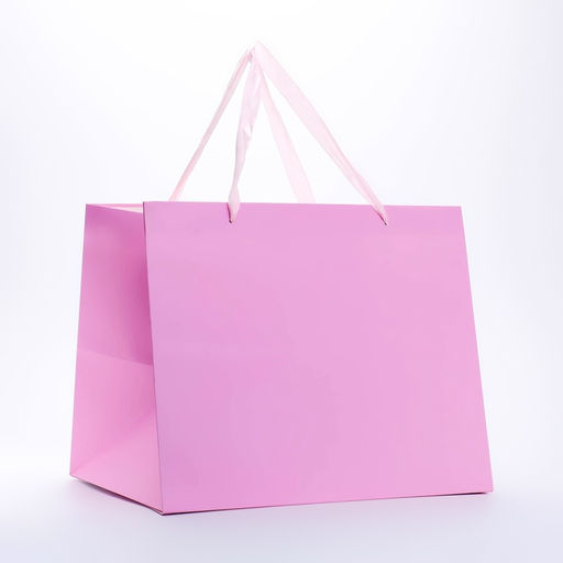 Пакет подарочный с широким дном 35×29×28 см, розовый