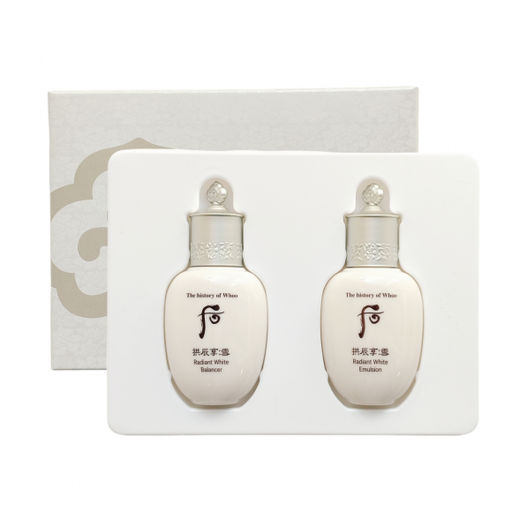 Sample Тонер и эмульсия осветляющие и увлажняющие THE HISTORY OF WHOO Radiant White Balancer & Emulsion, 5ml+5ml