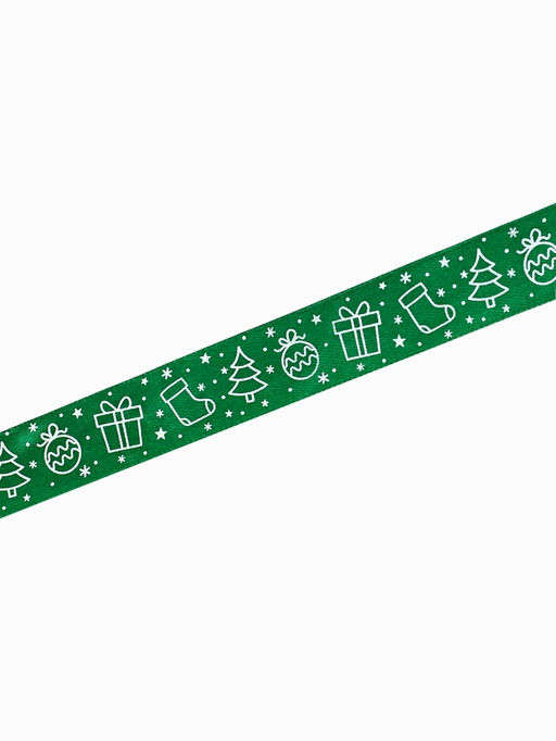 Цена за 3 шт. Лента атласная «Новогодняя», зелёная, 2 см × 5 м