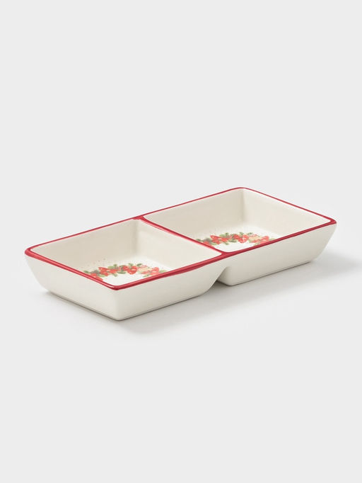 Менажница Доляна Новогоднее настроение, 2 секций, 19.8?3 см, доломит, белая  фото 4