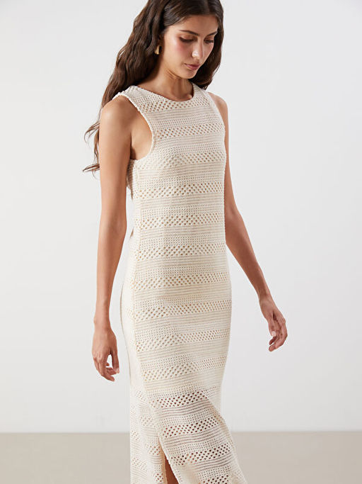 Bisiklet Yaka Kro?e Bodycon Elbise