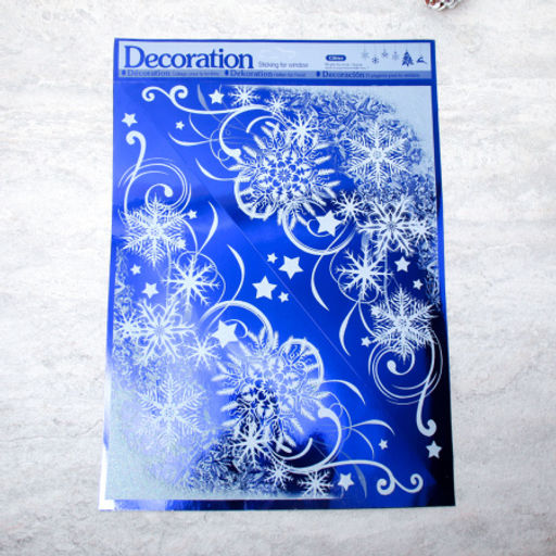 Наклейка новогодняя 38х30 Снежинки / 611-7 /уп 12/300/ микс - ГалеонТрейд фото 2