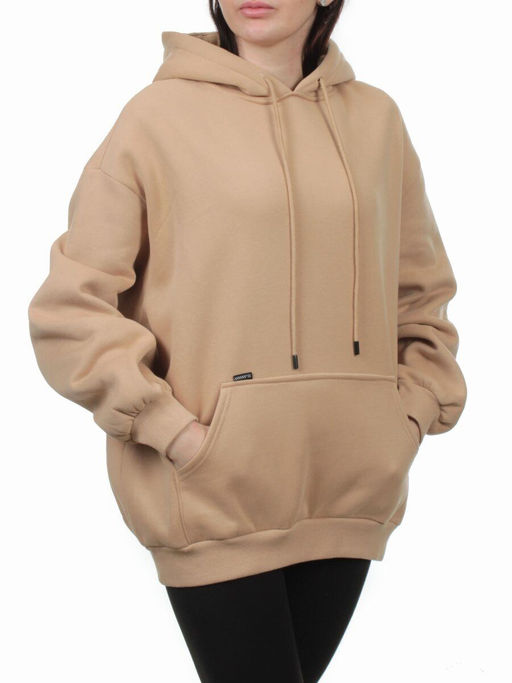 2610 BEIGE Толстовка женская (85% хлопок, 10% полиэстер, 5% спандекс) - Fashion фото 2