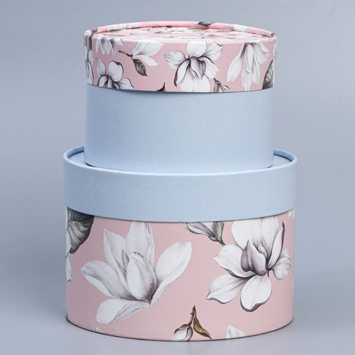 Набор шляпных коробок 2 в 1 Цветы, 16 х 11.5, 13 х 9 см - Дарите счастье фото 2