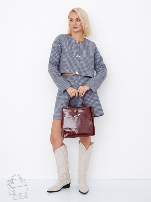 Сумка женская кожаная 5768P claret Polina&Eiterou