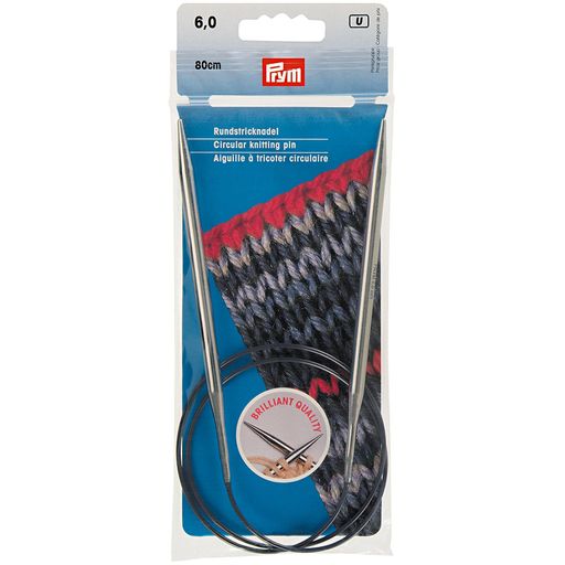 Спицы PRYM 212184 круговые латунь d 6.0 мм 80 см 1 шт серебристые