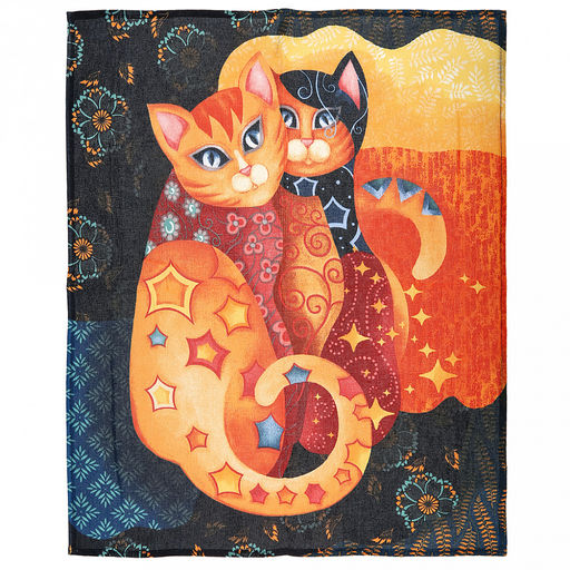 Салфетка хозяйственная 50х60см "Кошки" 1, рогожка 171г/м2, хлопок 100%, без упаковки, "Домашняя мода" (Россия)