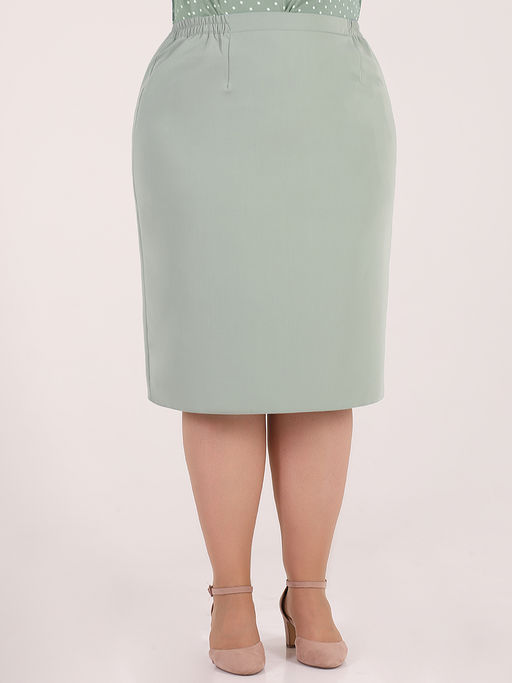 Юбка из хлопка и вискозы летняя больших размеров - Almond фото 4