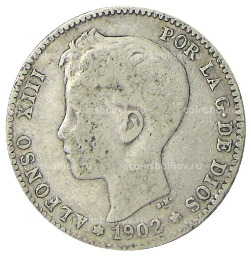 1 песета 1902 года Испания
