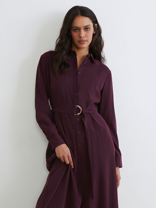 Beli Kemerli G?mlek Elbise