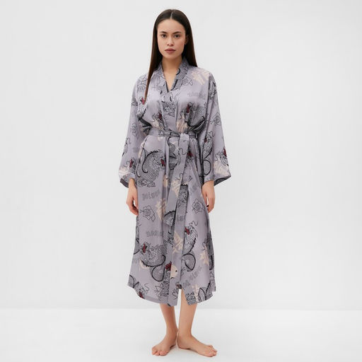 Халат домашний женский KAFTAN «Дракон», размер 44-46, серый