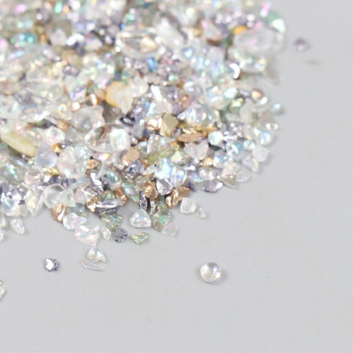 Цена за 3 шт. Декор для творчества в баночке «Природный камень со стеклом - Серебро», 20 г, 5×2.2×2.2 см