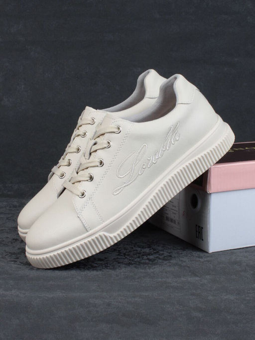 05-PDD165-2 BEIGE Кроссовки женские (натуральная кожа)