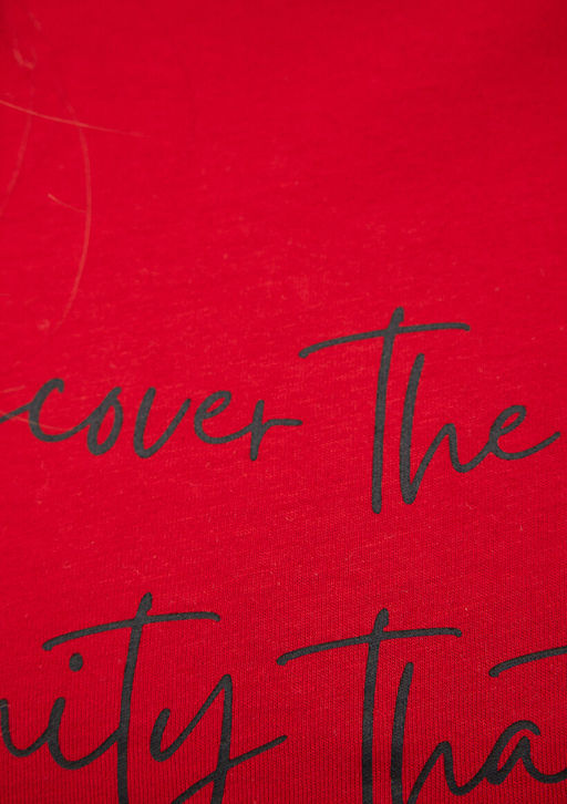 Kedi Bask?l? K?rm?z? Tisort - Mavi фото 7