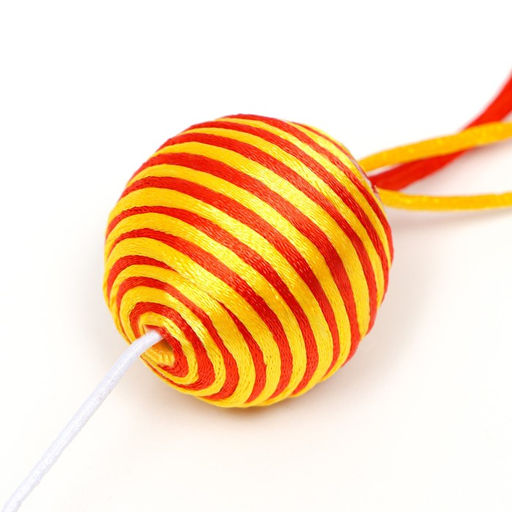 Дразнилка-удочка Шар с перьями, оранжевая на оранжевой ручке - Пижон фото 4