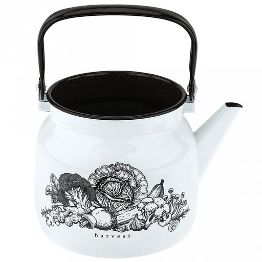 "Harvest" Чайник эмалированный 3,5л, металлическая крышка (Россия)