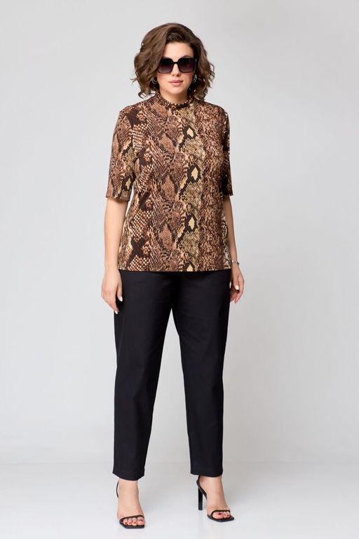 Водолазка Bliss 8092 коричневый (принт змея)  фото 2