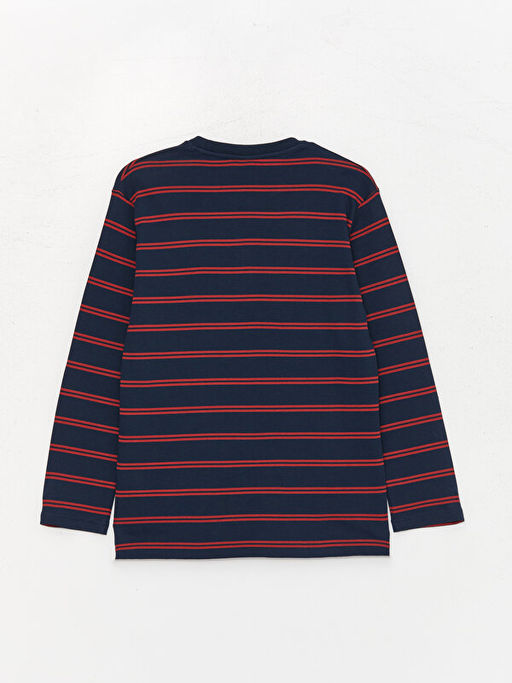 Bisiklet Yaka ?izgili Uzun Kollu Erkek ?ocuk Ti??rt - Waikiki фото 2