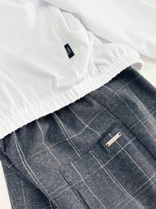 Комплект лонгслив с брюками 22-0077|7971 белый|графит - Mini maxi фото 2