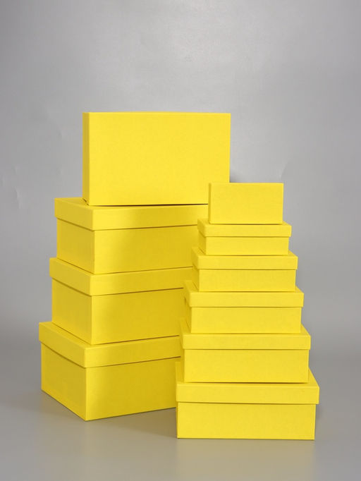 Набор подарочных коробок 10 в 1, прямоугольная, жёлтая, 30×19×12 - 12×6.5×4 см