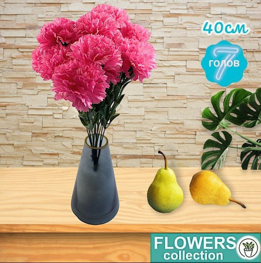 Гвоздика роовая, букет 40см, 7 бутонов