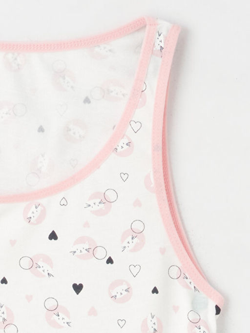 Bisiklet Yaka Bask?l? K?z ?ocuk Atlet 2li - Waikiki фото 3