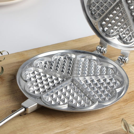 Вафельница Доляна Венская вафля, d=18 см, алюминий