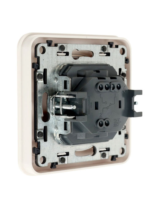 Выключатель проходной, серия Circular, 10 А, одноклавишный, скрытый монтаж, белый