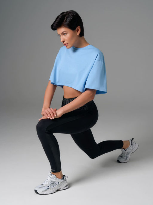 Укороченная футболка оверсайз с объёмным принтом DONT WAIT FOR MONDAY на спине - Eazyway фото 5