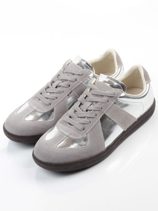 03-2106-2 DK. GREY/SILVER Кеды женские (натуральная кожа) - Фабричный китай фото 5