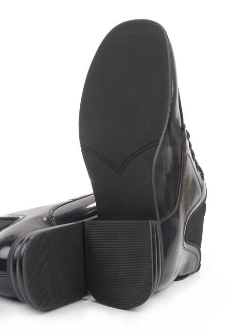 01-M43-22 BLACK Ботинки демисезонные женские (натуральная кожа, байка)