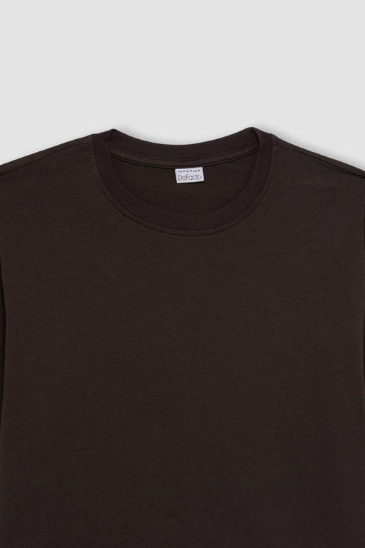 Новая базовая футболка стандартного кроя с круглым вырезом и короткими рукавами из 100% хлопка - Defacto фото 6