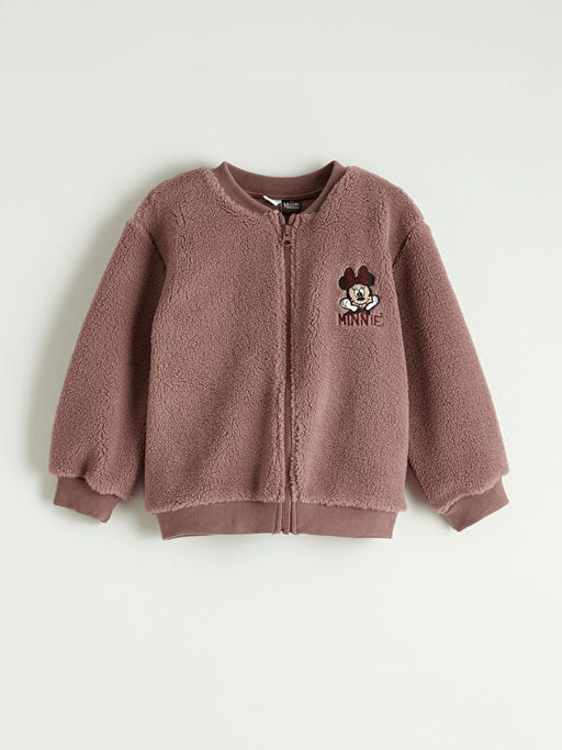 Minnie Mouse Nak??l? K?z ?ocuk Fermuarl? Sweatshirt