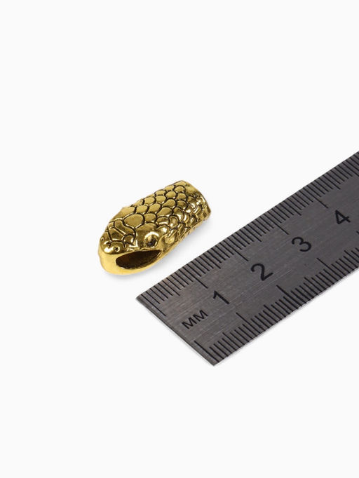 Замок-концевик Змея, 2 шт. 4.3?1.6 мм, внутренний d=7 мм, чернёное золото