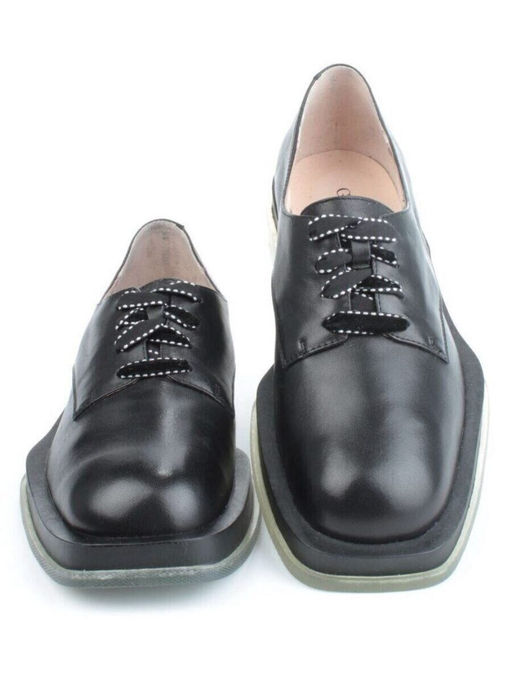 03-DD04-1 BLACK Полуботинки женские (натуральная кожа)