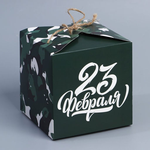 Цена за 2 шт. Коробка подарочная складная, упаковка, «23 февраля», 12×12×12 см