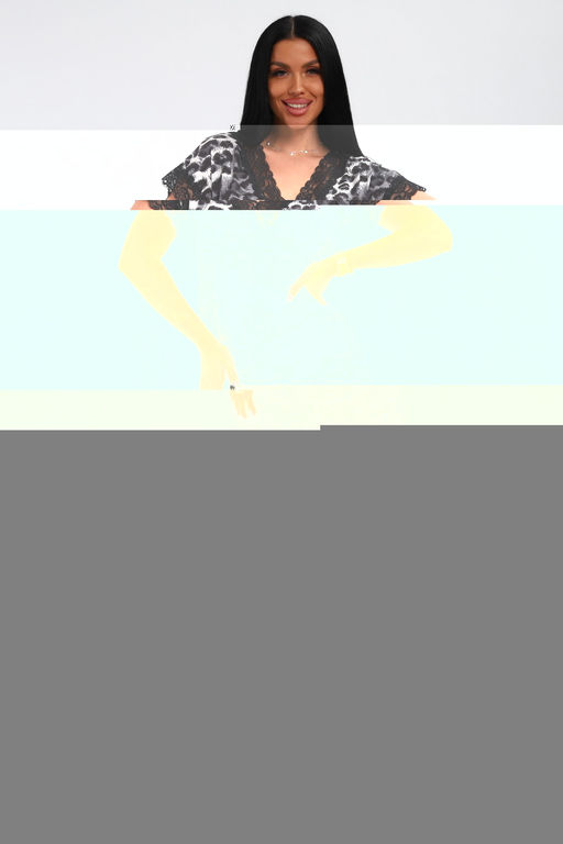 Туника женская из вискозы из вискозы Олеся серый леопард