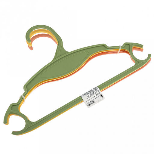 Follow Me Вешалка-плечики детская Микс 32,9х20х3см, пластик, с перекладиной и крючками, набор 3шт (Россия) - Домашняя мода фото 2