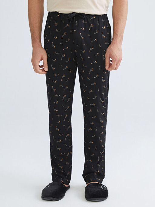 Standart Kal?p Bask?l? Erkek Pijama Alt