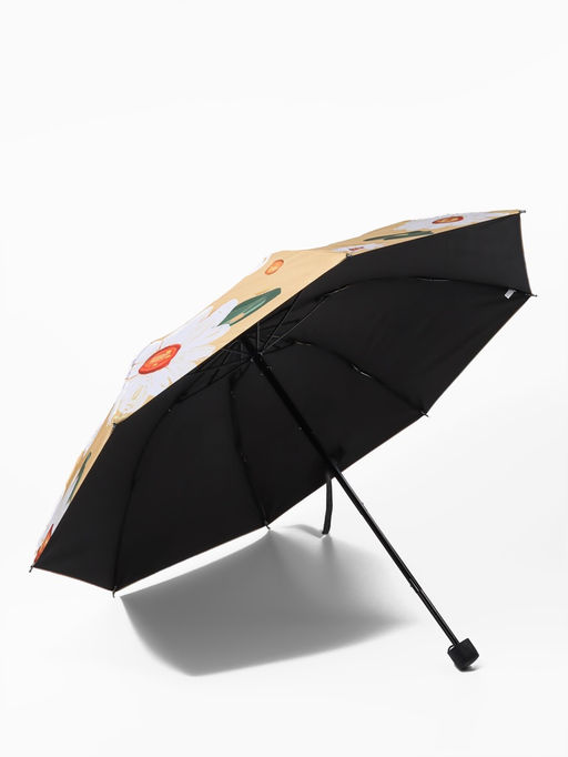 Зонт механический Цветочный букет, эпонж, 4 сложения, 8 спиц, R=49/55 см, d=98 см, МИКС