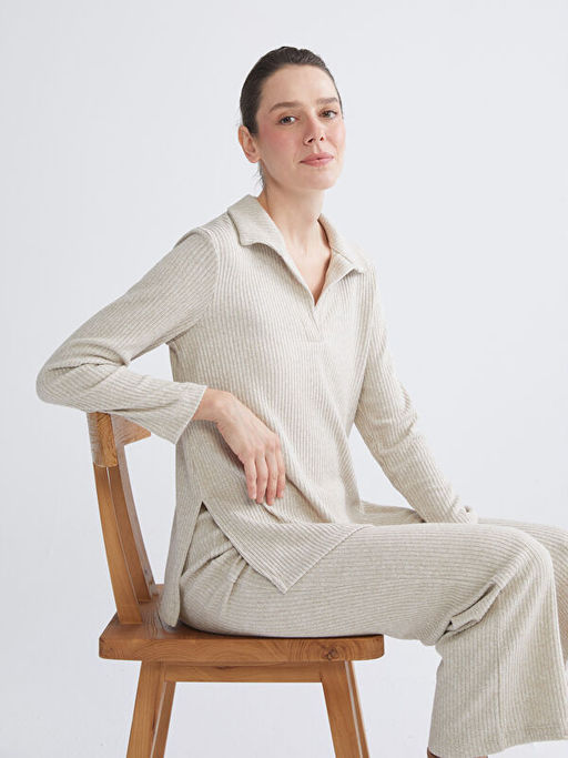 Polo Yaka Kad?n Sweatshirt