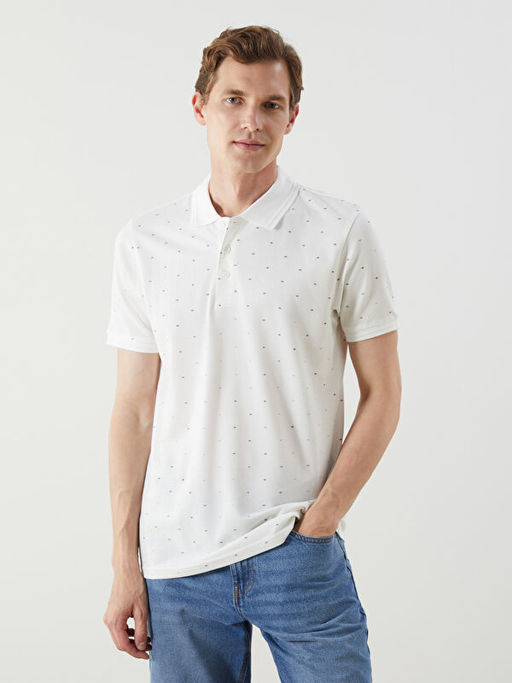 B?y?k Beden Polo Yaka Desenli Pike Erkek Ti??rt