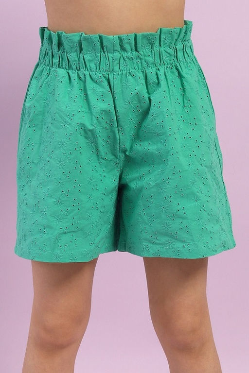 CRB wear / CSJG 90247-37-399 Комплект для девочки (топ, шорты),зеленый/Ex.Cherubino