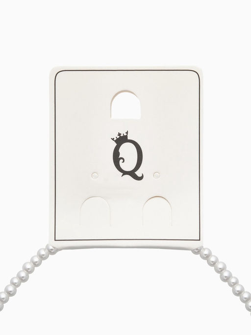 Чокер «Сердце» жемчужные бусины, белый в серебре, 32 см + 5 см доп, цепочка