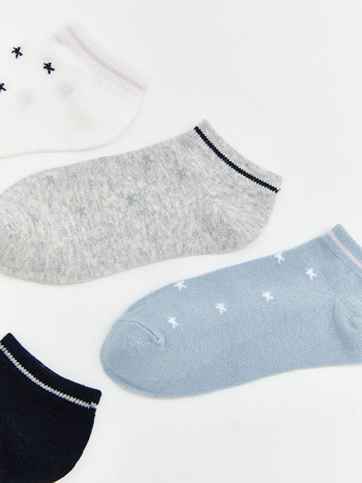 Y?ld?z Desenli Kad?n Patik ?orap 5li