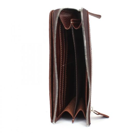 Портмоне мужское Croco-ПР-964 натуральная кожа 2 отд, 14 карм, рем-петля, коричневый флотер пулл-ап (208) 239824 фото 3