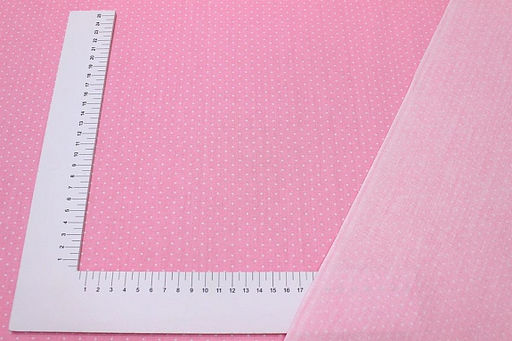 Сатин Белое пшено на розовом, ш.1.60м, хлопок-100%, 110гр/м.кв - Купава фото 2