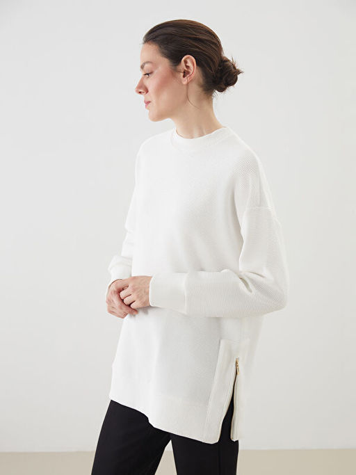 Bisiklet Yaka Oversize Kad?n Sweatshirt Tunik
