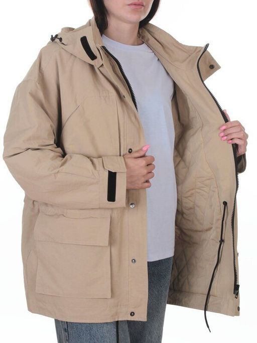3106 BEIGE Куртка демисезонная женская (100 гр. холлофайбер) - Fashion фото 7