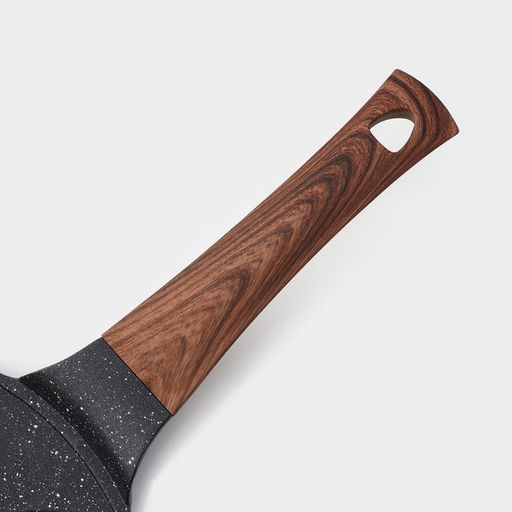 Сковорода-оладница Доляна Смайлы, d=26 см, ручка soft-touch, литой алюминий, чёрная  фото 5